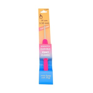 Szydełko teflonowe z ergonomiczną rączką - Easy Grip - 3,50 mm x 14 cm - 56804 - PONY