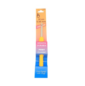 Szydełko teflonowe z ergonomiczną rączką - Easy Grip - 5,50 mm x 14 cm - 56808 - PONY